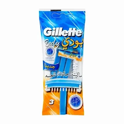 جيليت ماكينة حلاقة الجسم ثلاث قطع