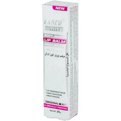 ليزر وايت بلسم مرطب ومغذي للشفاه 20 جم