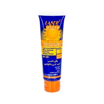 ليزر وايت واقي شمس SPF 60+ ومفتح بالكولاجين SPF 60+ 100 مل