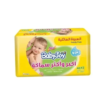 بيبي جوي مناديل مبللة معطرة اكبر واكثر سماكة 6*(2*40)